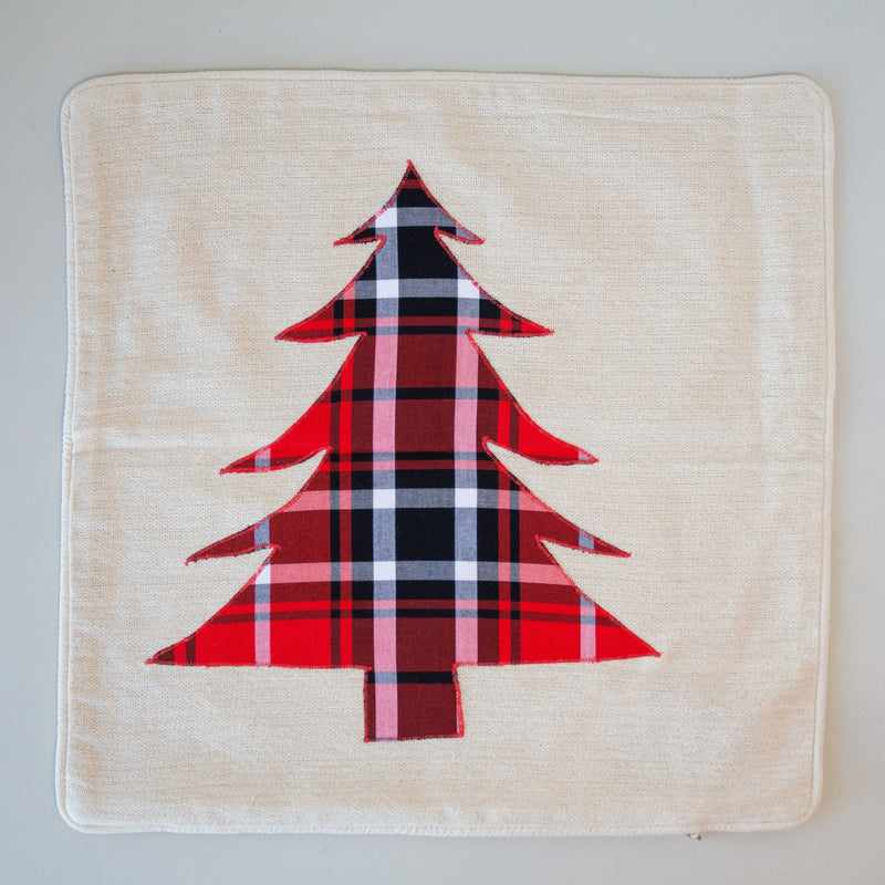 Scottish Tree Pillow Case - handmade using Kenyan materials by the women of Amani for a Fair Trade boutique