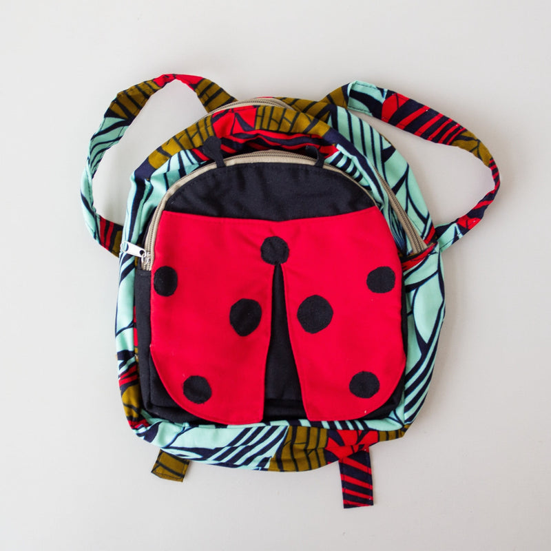 Ladybug Backpack - handmade by the women of Amani using Kenyan materials for a Fair Trade boutique
