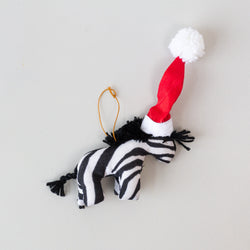Jolly Zebra Ornament - handmade by the women of Amani using Kenyan materials for a Fair Trade boutique