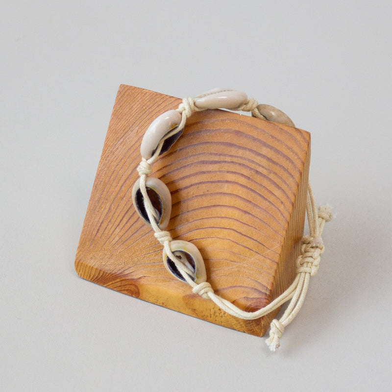 Cowrie Shell Bracelet - handmade using Kenyan materials by market artisans for a Fair Trade boutique