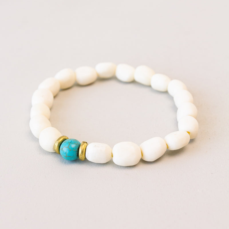 White Bone Bracelet - Kenyan materials and design for a fair trade boutique