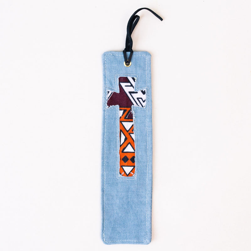 Canvas Cross Bookmark - Kenyan materials and design for a fair trade boutique