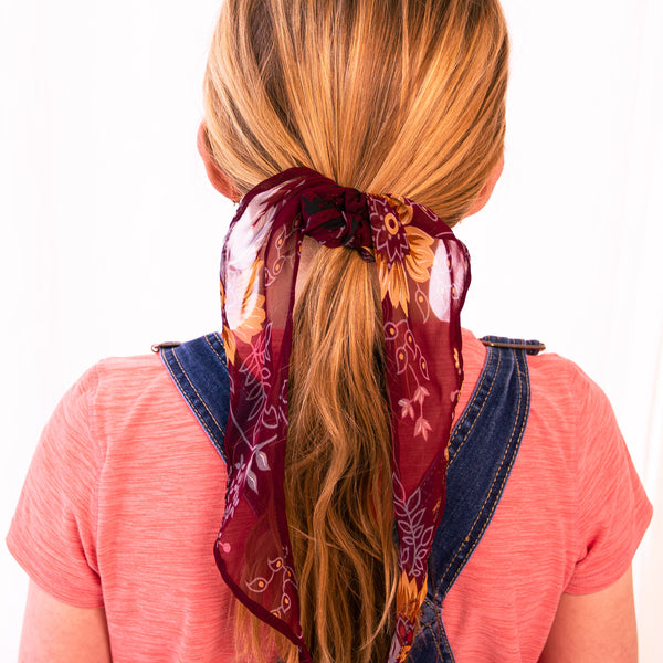 Sheer Scrunchie - handmade by the women of Amani using Kenyan materials for a Fair Trade boutique