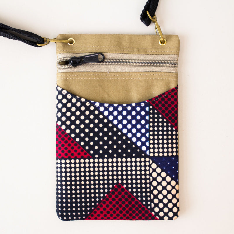 Travel Pocket Purse - handmade by the women of Amani Kenya using local fabrics for a Fair Trade boutique