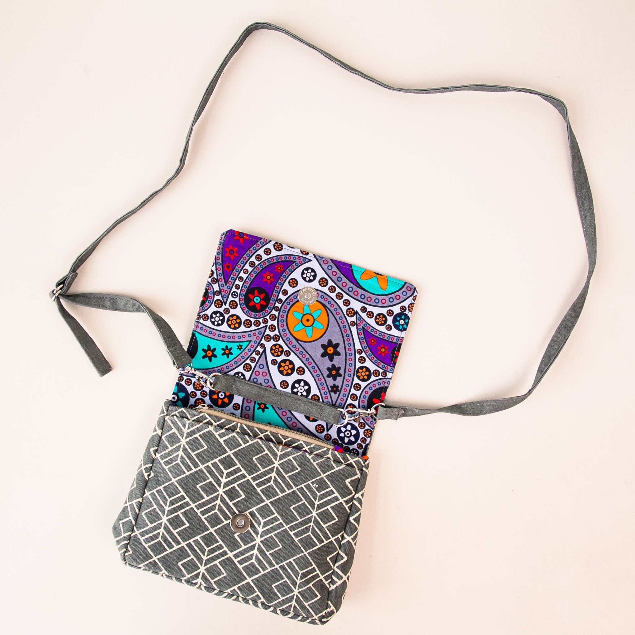 Petite Crossbody Bag handmade by the women of Amani ya Juu in Kenya, a sewing program for refugee women in Africa