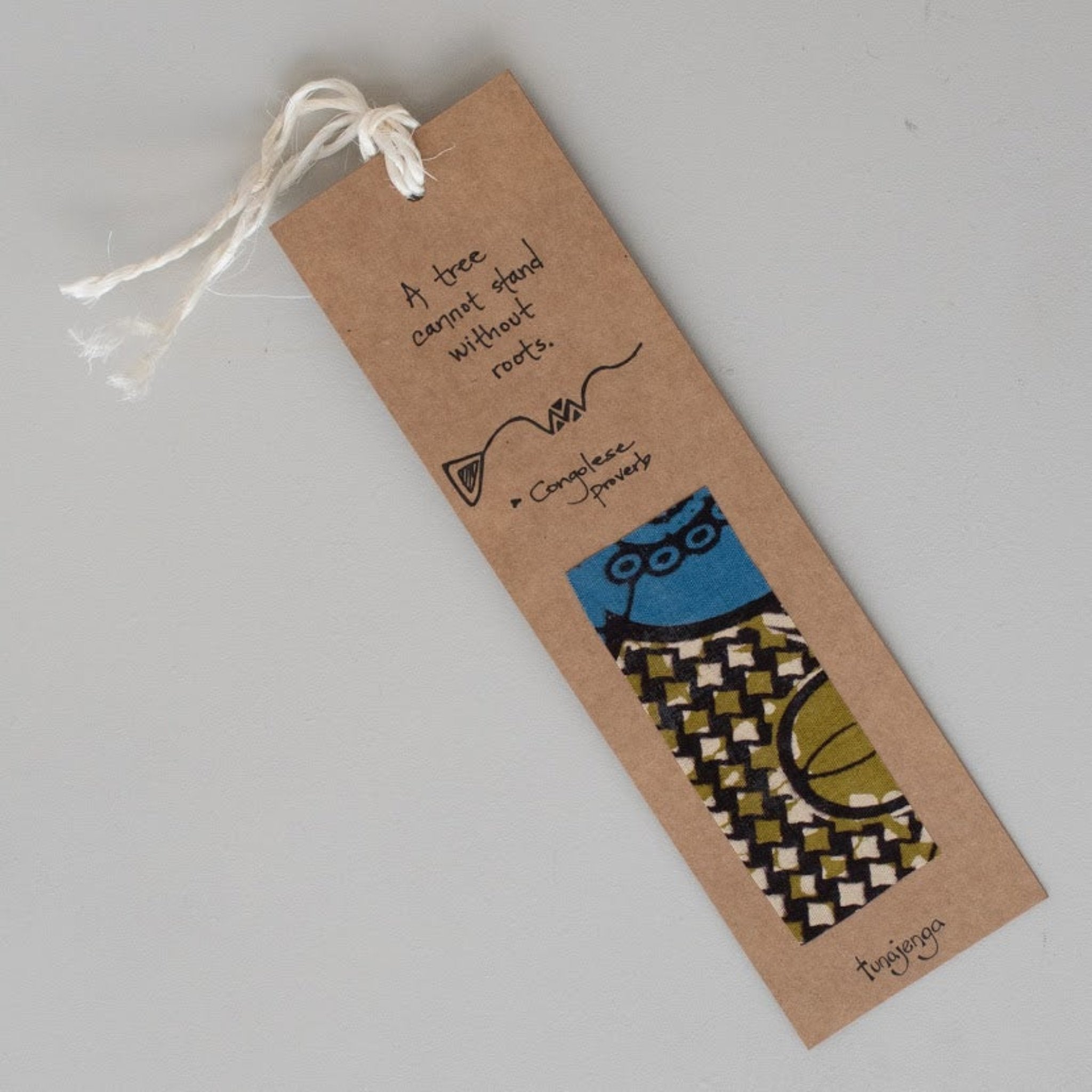 African Proverb Bookmark - Kenyan materials and design for a fair trade boutique