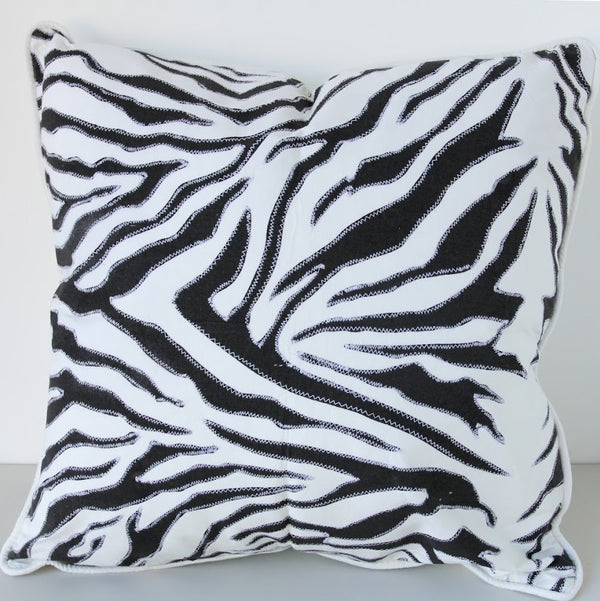 Fair trade zebra patterned pillow case handmade by the women of Amani ya Juu in Kenya