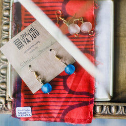 Bottle Bead Earrings - handmade by Kenyan market artisans for a Fair Trade boutique
