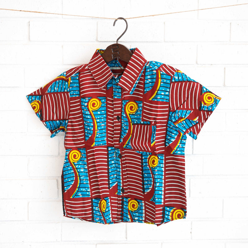 Boy's Button-Down Shirt - Kenyan materials and design for a fair trade boutique