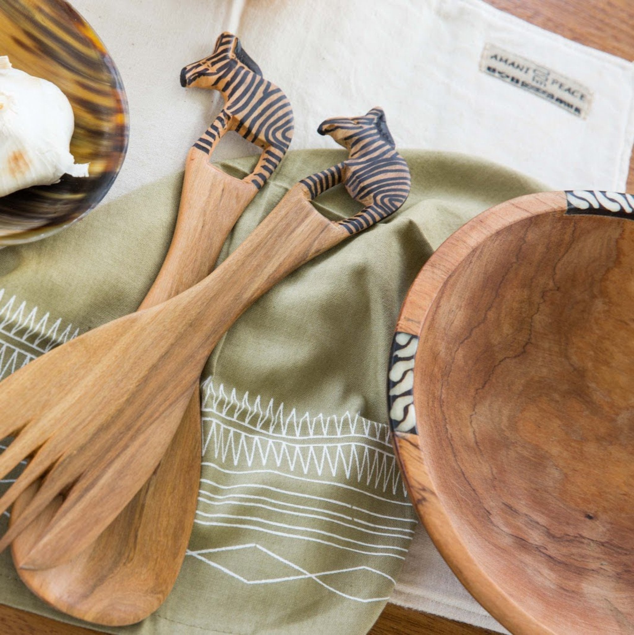 Carved Animal Spoon Set - Kenyan materials and design for a fair trade boutique