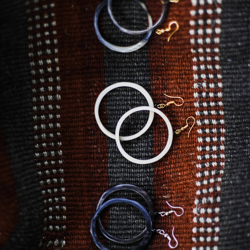 Horn Hoop Earrings - Kenyan materials and design for a Fair Trade boutique