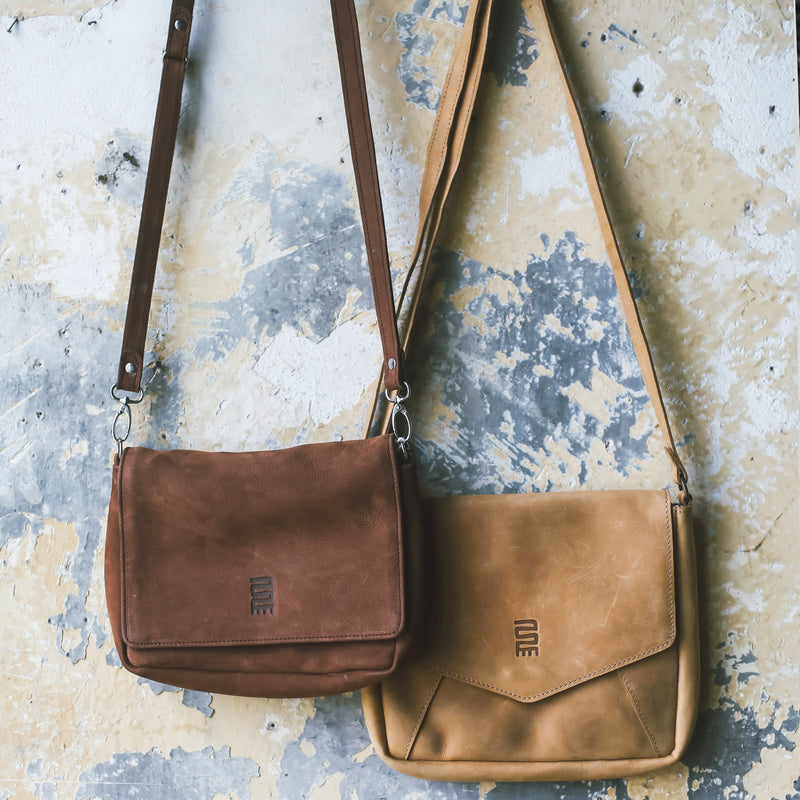 Classic leather satchel - handmade with all natural Kenyan leather for a Fair Trade boutique