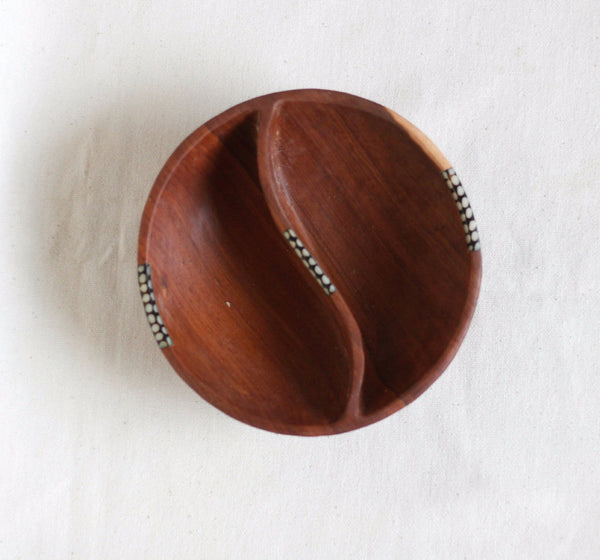 Divided Olivewood Bowl - Kenyan materials and design for a fair trade boutique