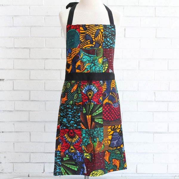 Original Patch Apron - Kenyan materials and design for a fair trade boutique