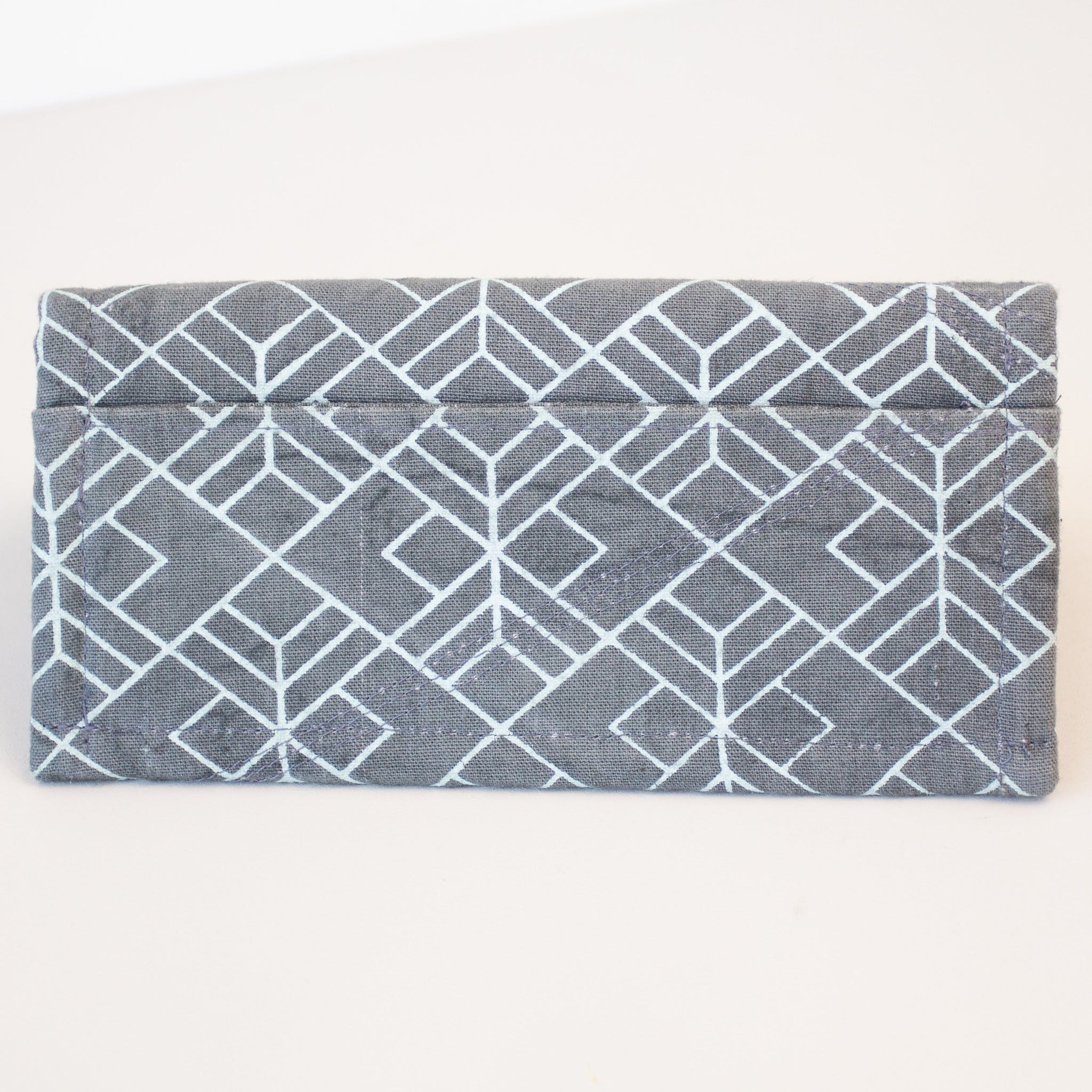 African screen print folding wallet hand made by refugee women in Kenyan fair trade social enterprise