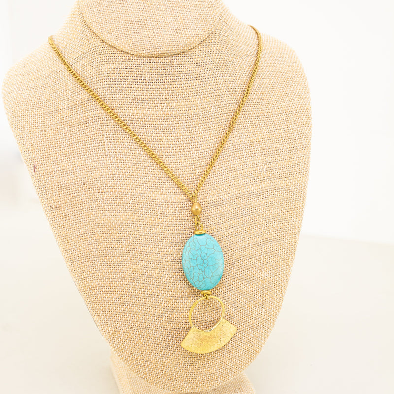 Turquoise Pendant Necklace - handmade by local Kenyan artisans for a Fair Trade boutique