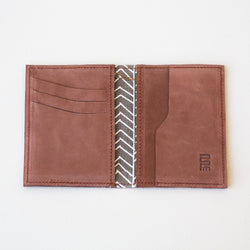 Folded Leather Card Carrier - handmade using natural Kenyan leather by the women of Amani for a Fair Trade boutique