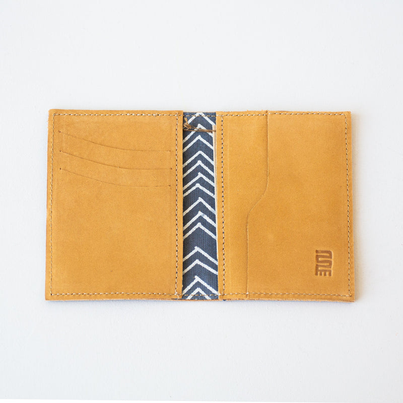 Folded Leather Card Carrier - handmade using natural Kenyan leather by the women of Amani for a Fair Trade boutique