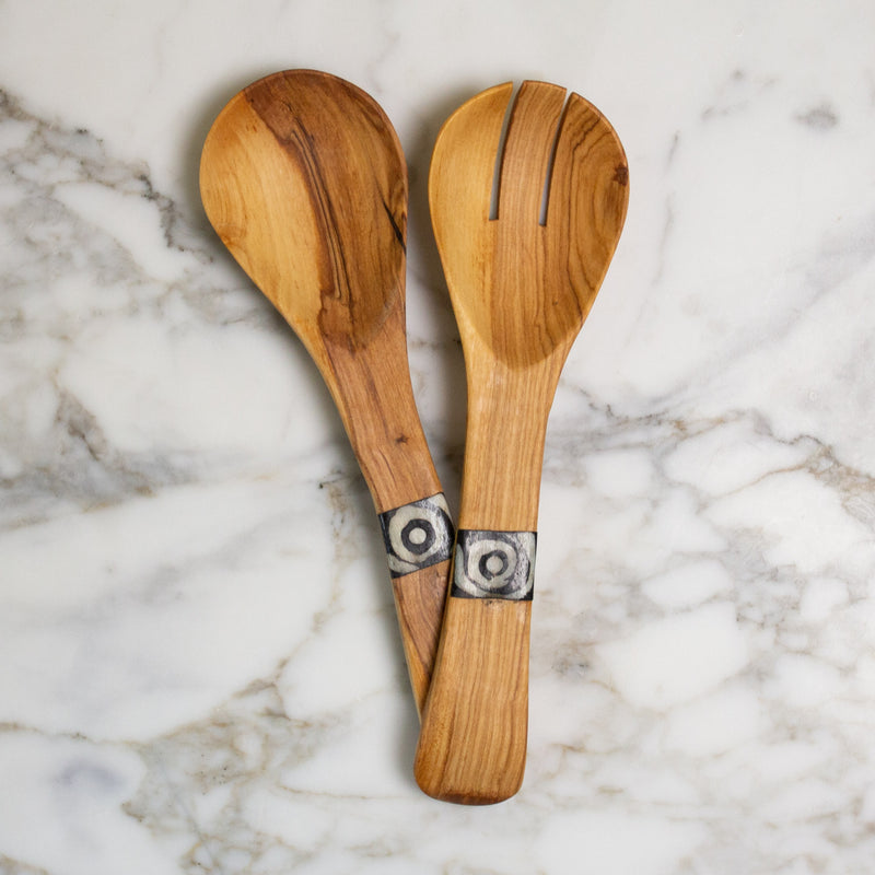Olivewood and Bone Small Spoon Set - handmade by Kenyan market artisans for a Fair Trade boutique