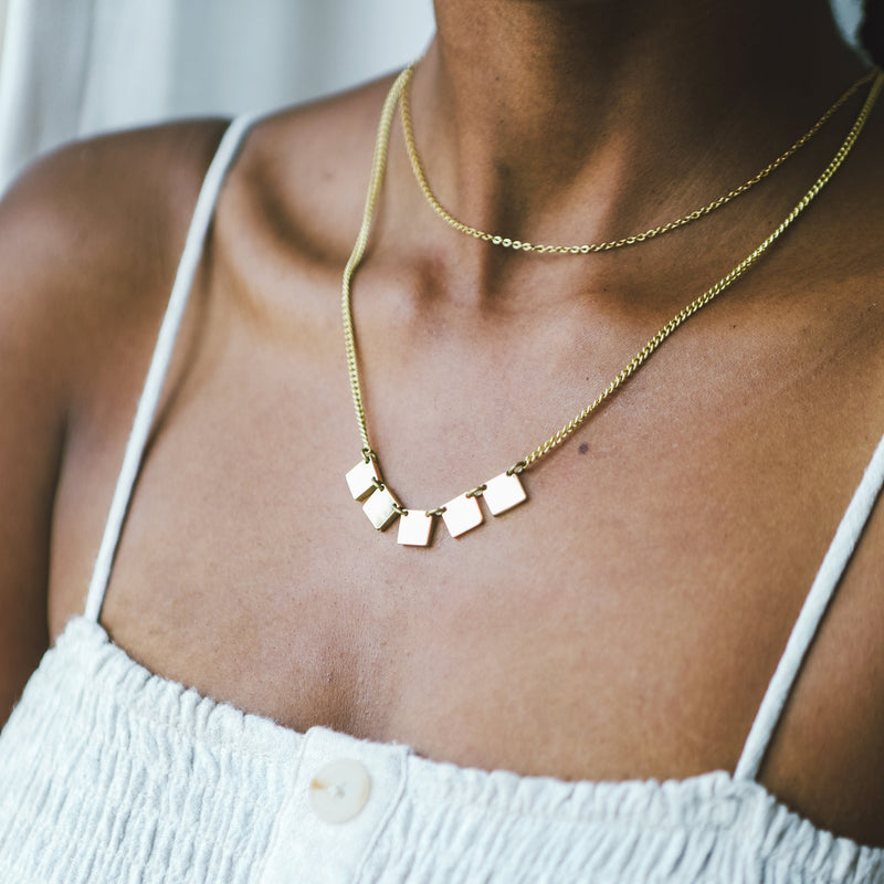 Squarely Fair Necklace - Kenyan materials and design for a fair trade boutique