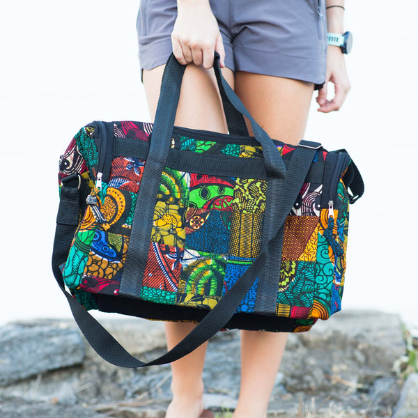 Overnight Patch Tote - Ugandan materials and design for a fair trade boutique