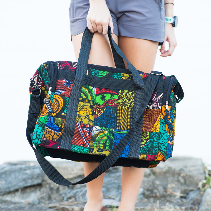 Overnight Patch Tote - Kenyan materials and design for a fair trade boutique