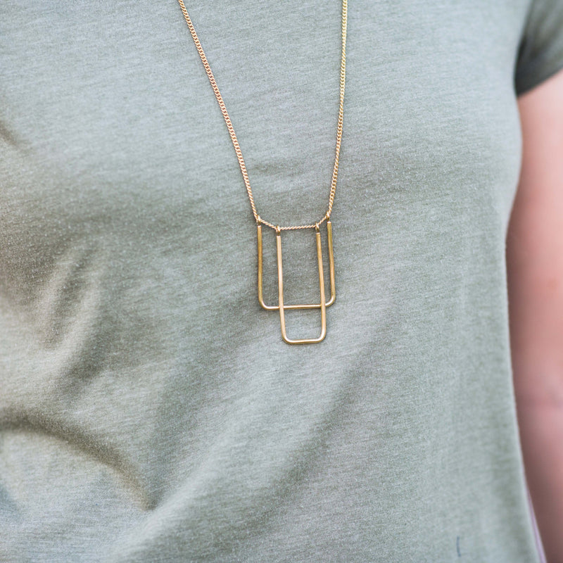 Double U-Frame Necklace - Kenyan materials and design for a fair trade boutique