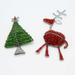 Beaded Christmas Magnet - Kenyan materials and design for a fair trade boutique