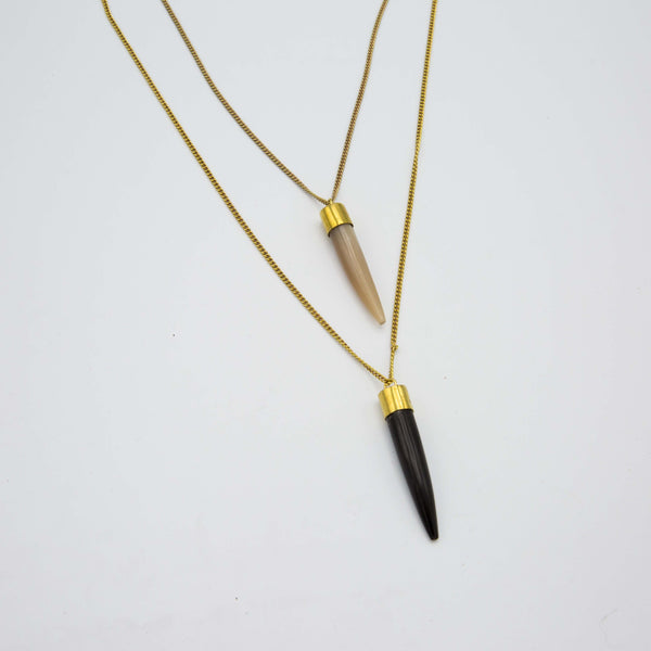 Horn Tooth Pendant Necklace - Kenyan materials and design for a fair trade boutique