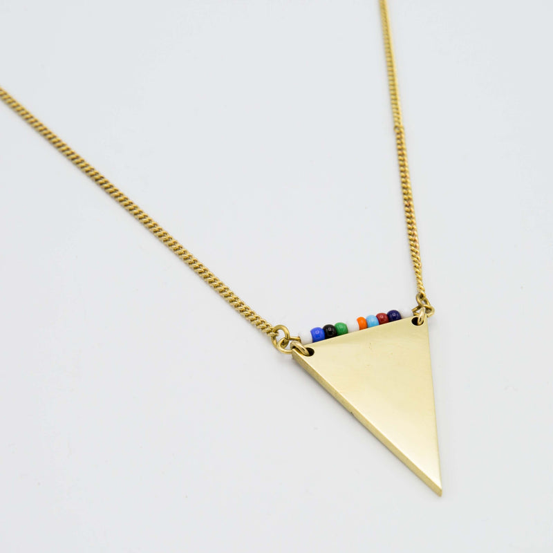 Triangle Pendant Necklace - Kenyan materials and design for a fair trade boutique
