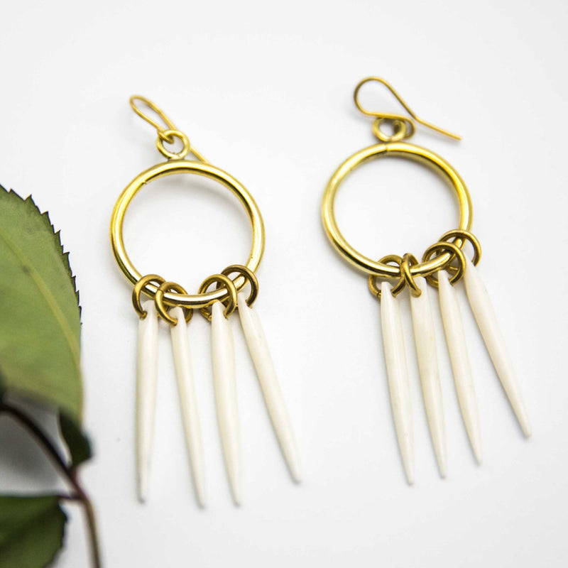 Bone Spear Earrings - Kenyan materials and design for a fair trade boutique