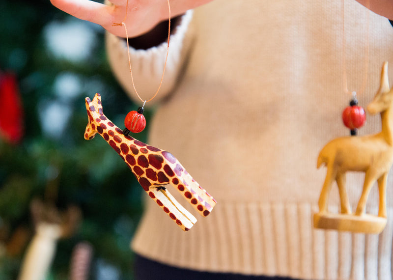 African Animals Ornament Set - Kenyan materials and design for a fair trade boutique