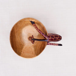 Olivewood Giraffe Bowl - Kenyan materials and design for a fair trade boutique