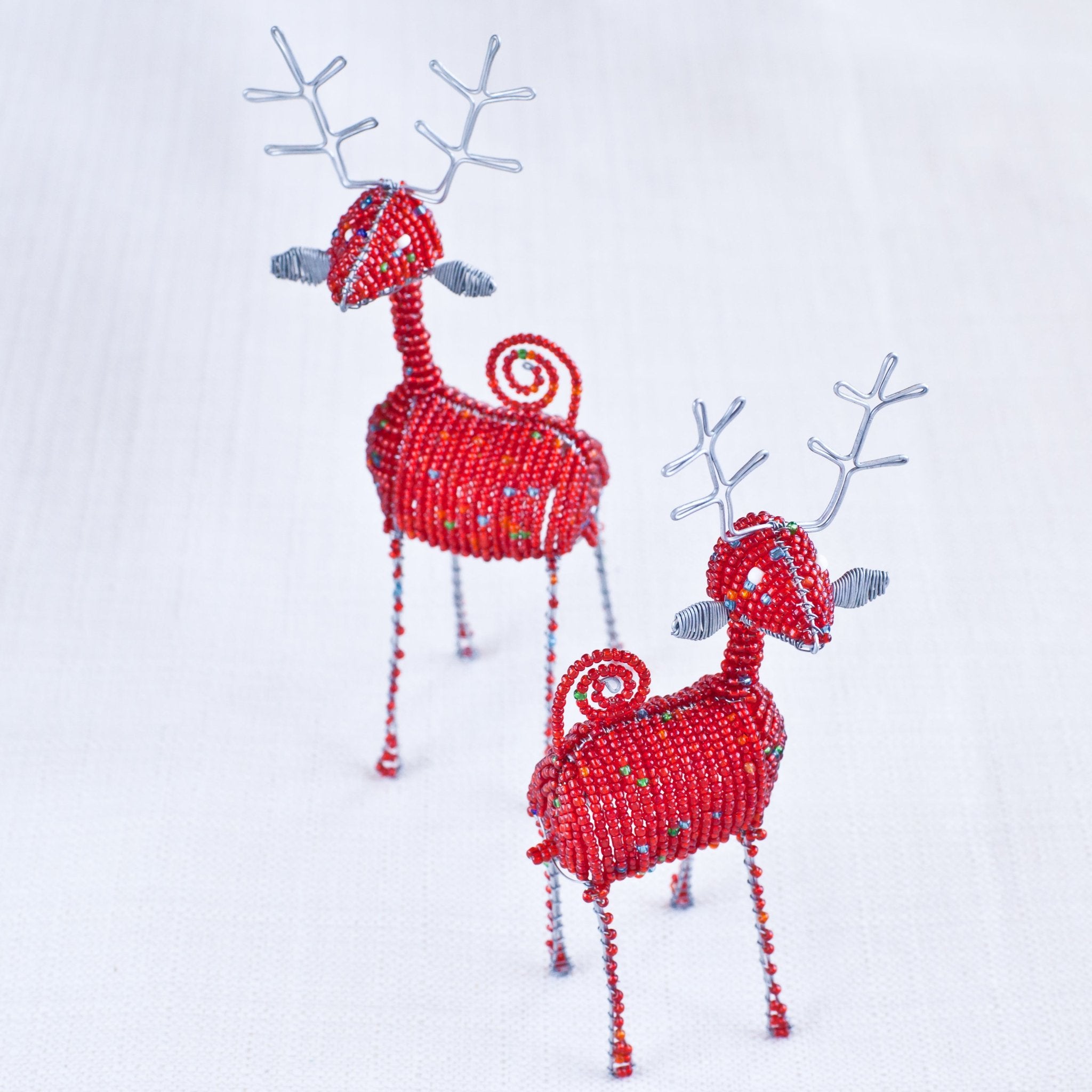 Beaded Reindeer - Kenyan materials and design for a fair trade boutique