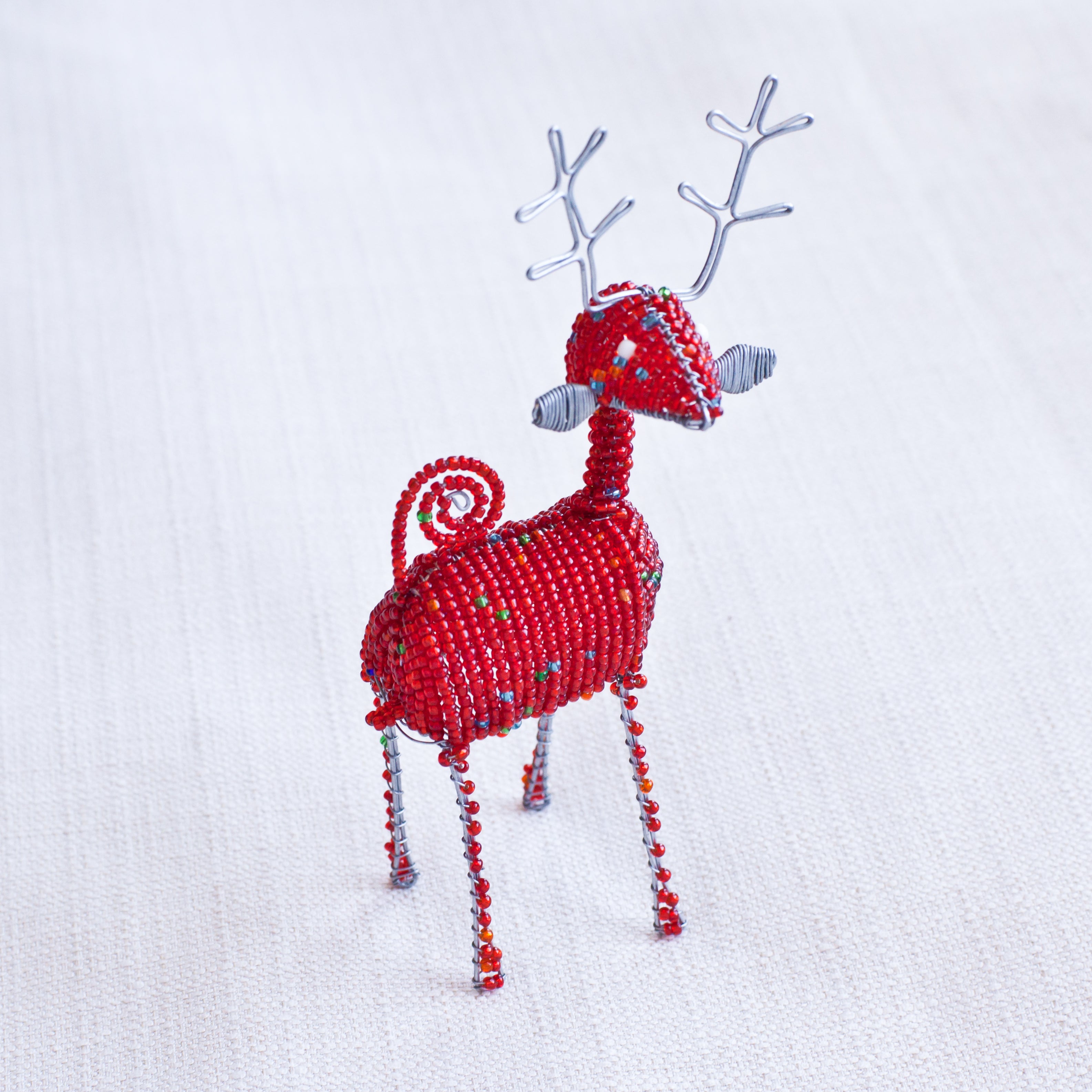 Beaded Reindeer - Kenyan materials and design for a fair trade boutique