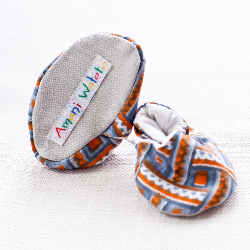 Baby Bootie Set - Kenyan materials and design for a fair trade boutique