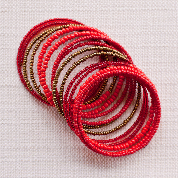 Beaded Coil Bracelet - Kenyan materials and design for a fair trade boutique