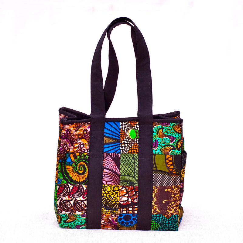 Mini Patch Tote - Kenyan materials and design for a fair trade boutique