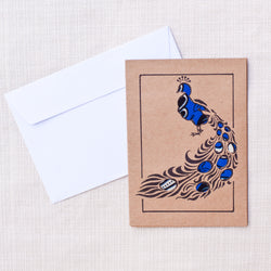 Peacock Card - Kenyan materials and design for a fair trade boutique